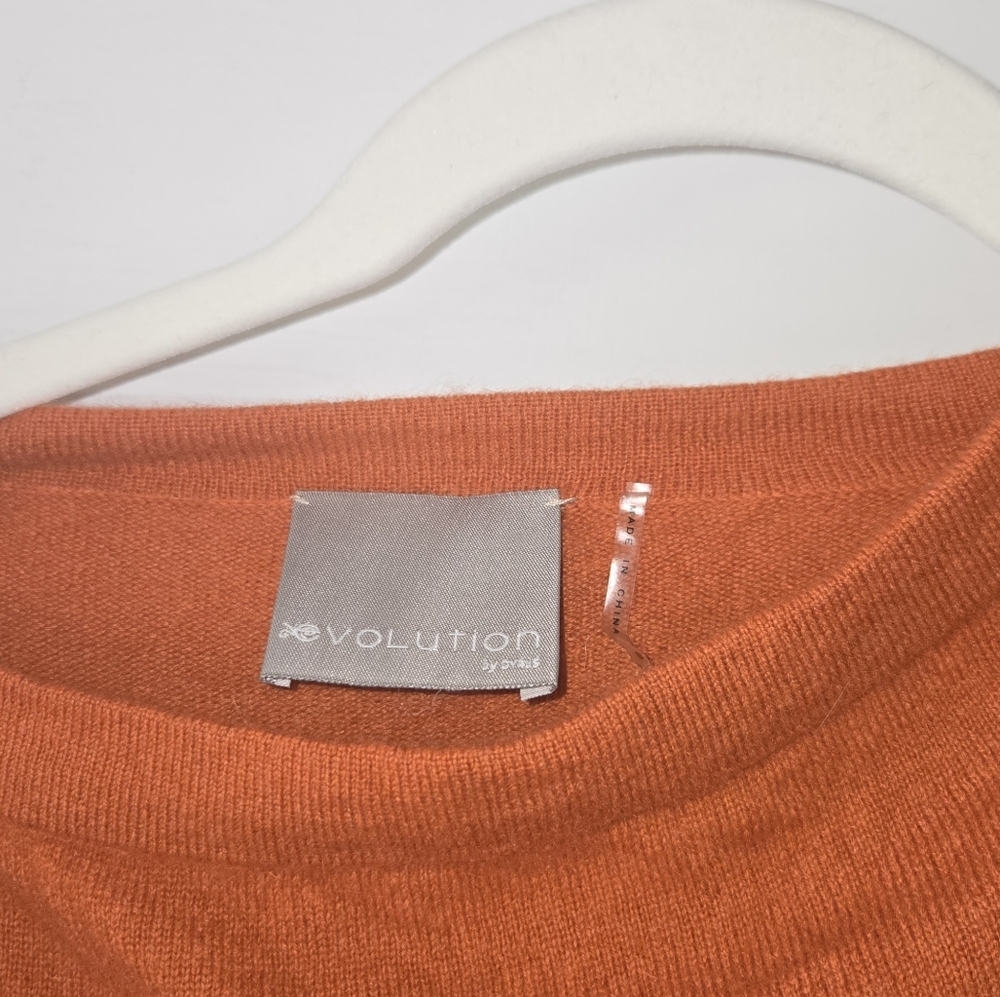 Evolution By Cyrus Orange Wrap Small Cashmere Fall Sweater - Picture 4 of 11